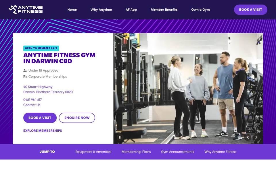 Anytime Fitness Darwin CBD website