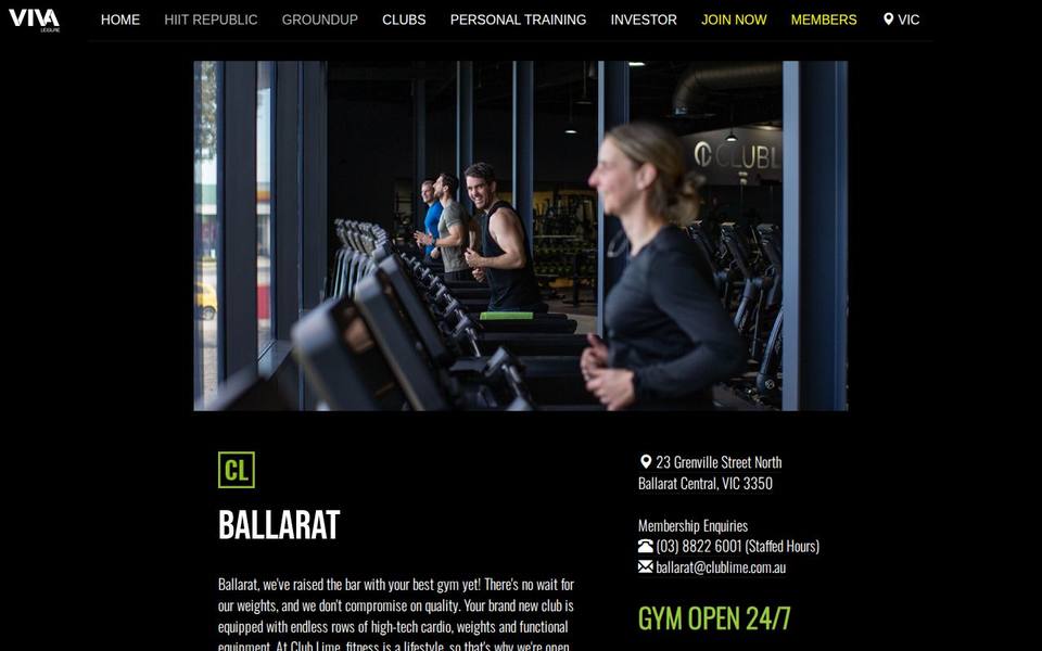 Club Lime Ballarat website