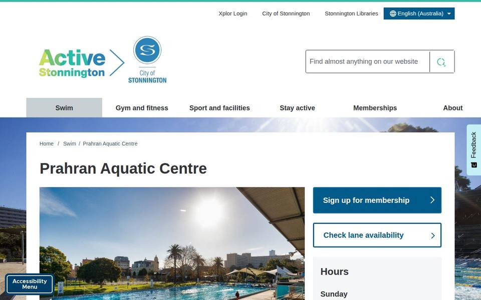 Prahran Aquatic Centre website