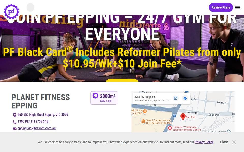 Planet Fitness Epping website