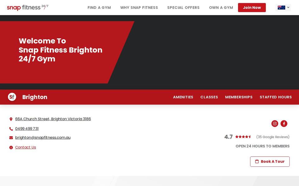 Snap Fitness Brighton website