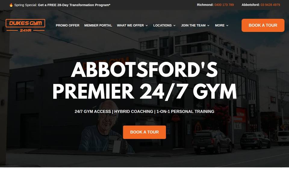 Dukes Gym Abbotsford website