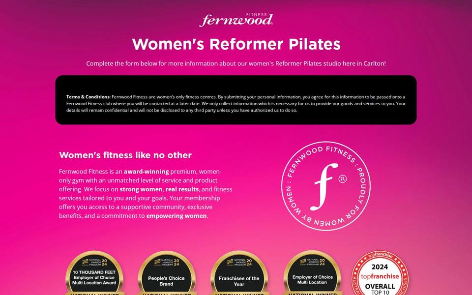 Reformer Pilates Carlton website