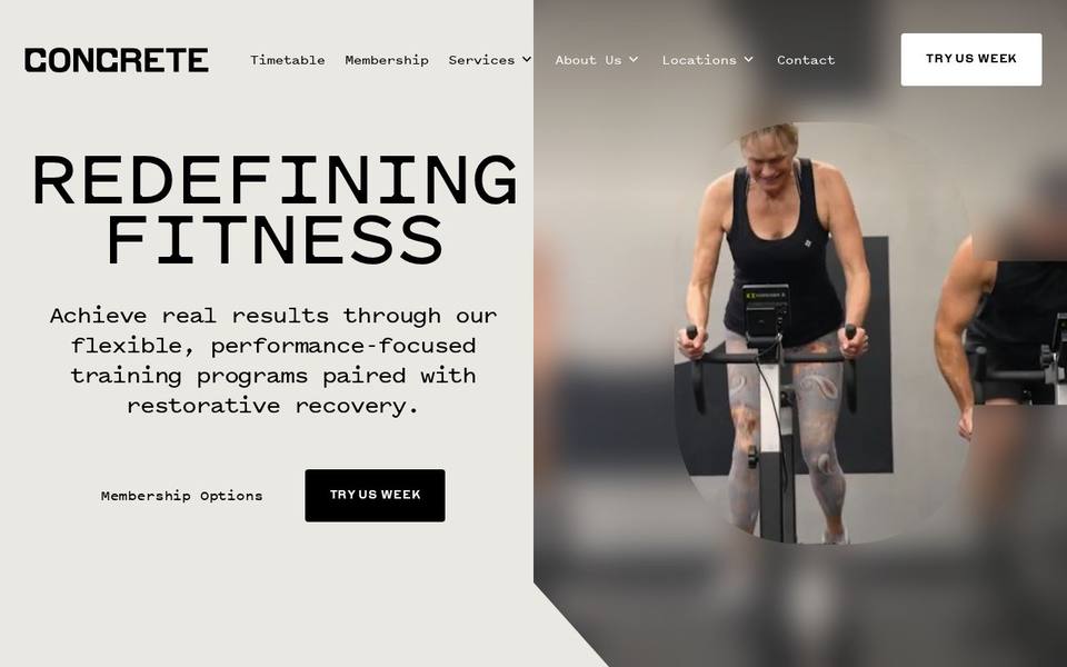 Concrete Gym website