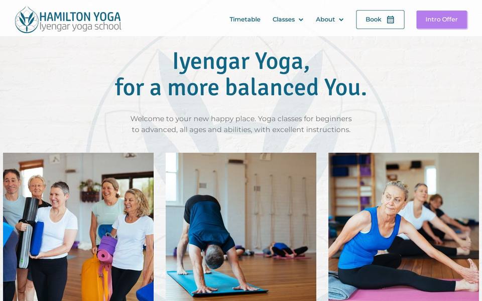 Hamilton Yoga website