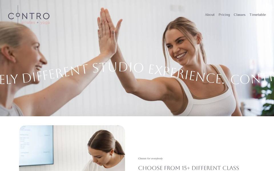 Contro Pilates and Yoga website