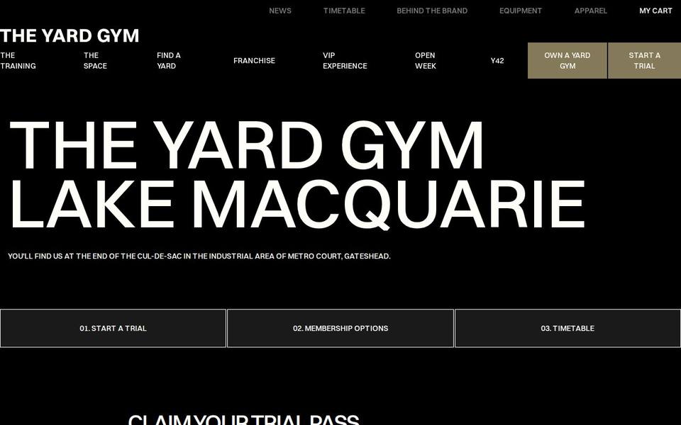 The Yard Gym Lake Macquarie website