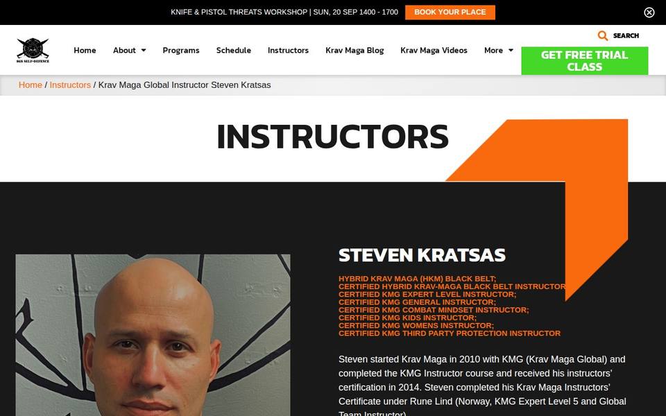 SGS Krav Maga website