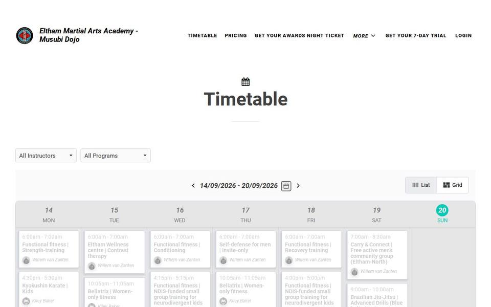 Eltham Martial Arts Academy website