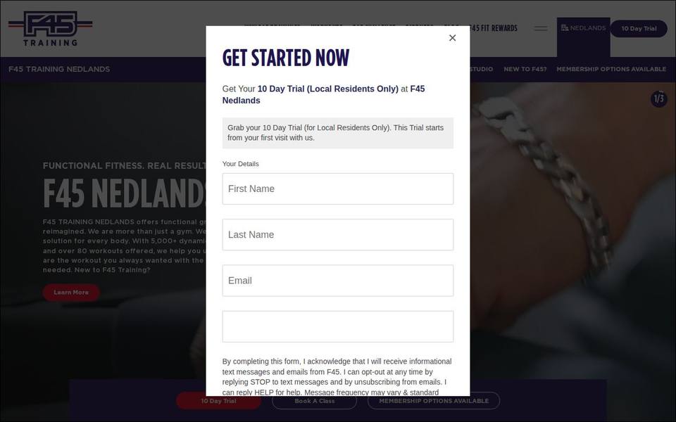 F45 Nedlands website