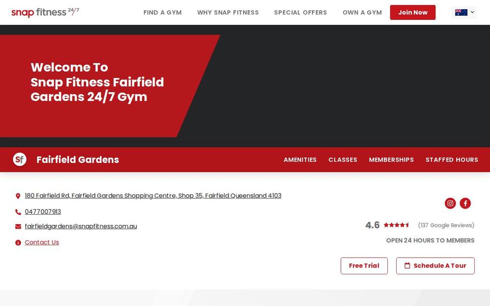 Snap Fitness Fairfield Gardens website
