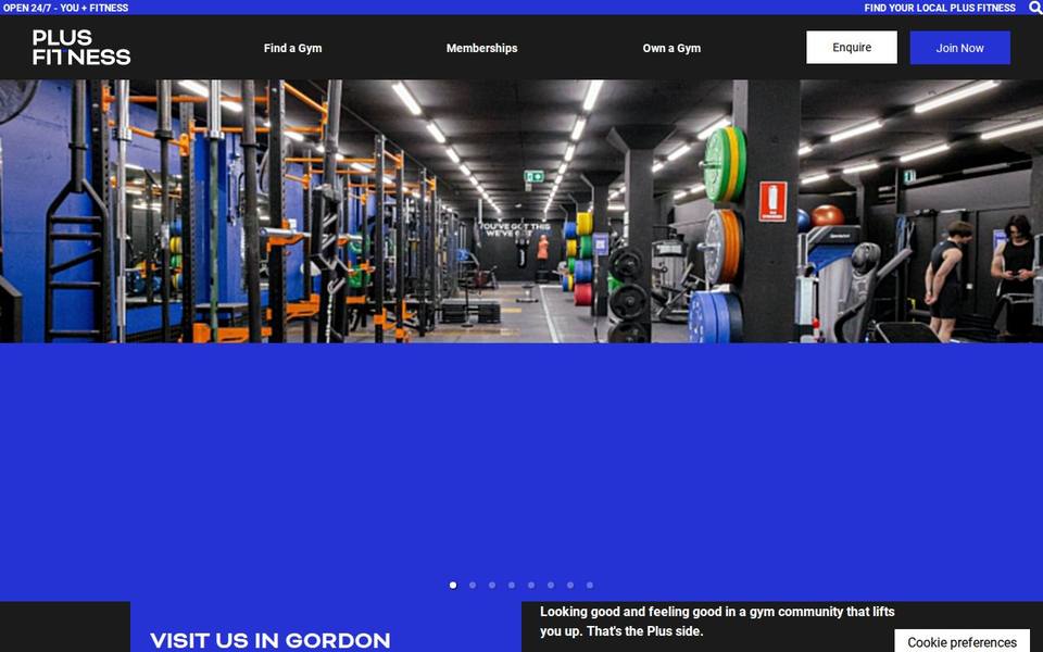 Plus Fitness Gordon website