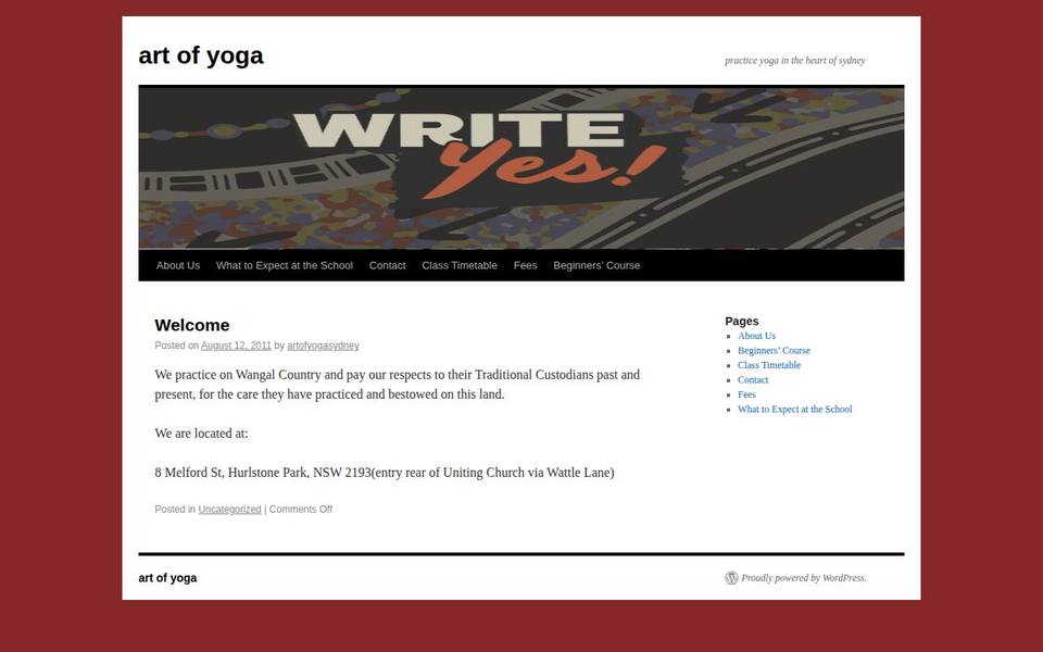 Art of Yoga website