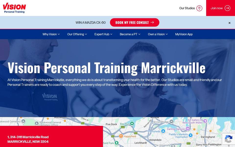 Vision Personal Training Marrickville website