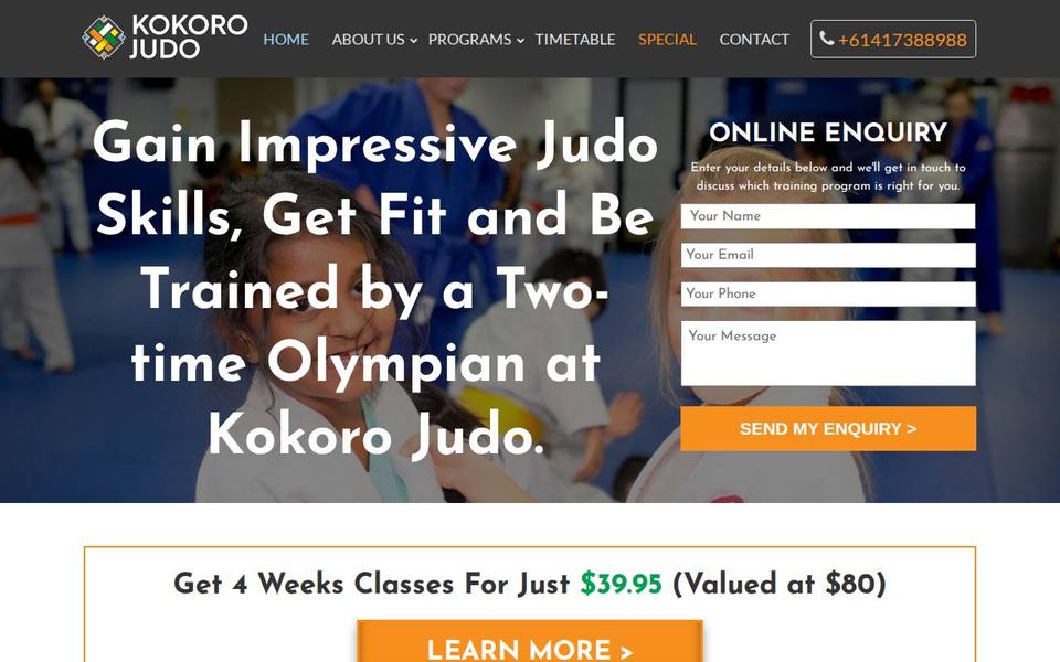 Kokoro Judo Coaching website