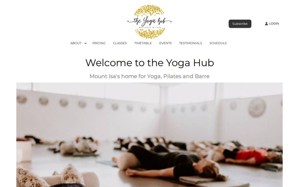 The Yoga Hub website