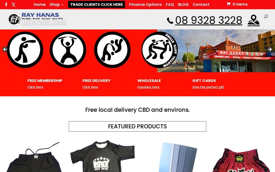 Ray Hana's Martial Arts Superstore website