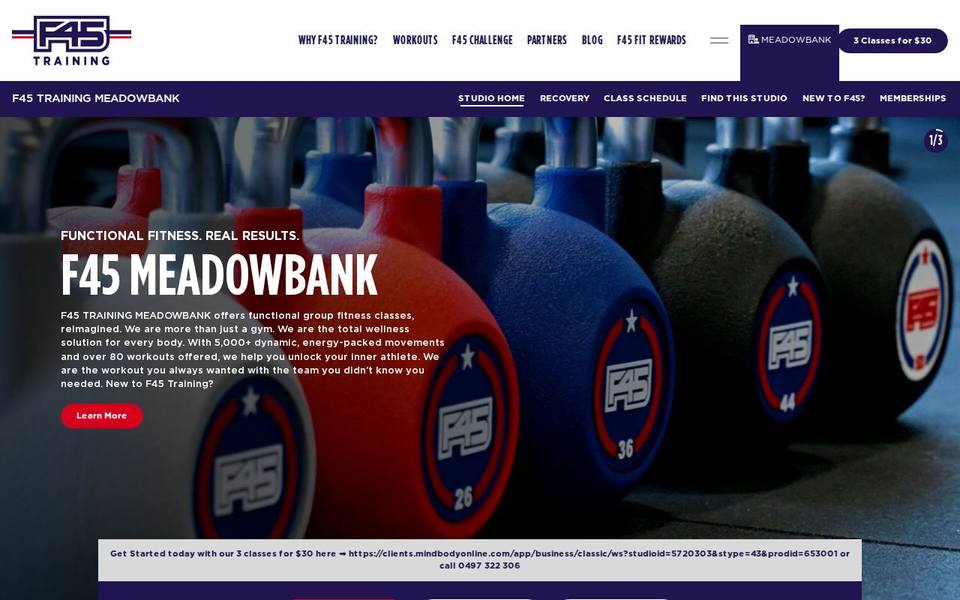 F45 Meadowbank website