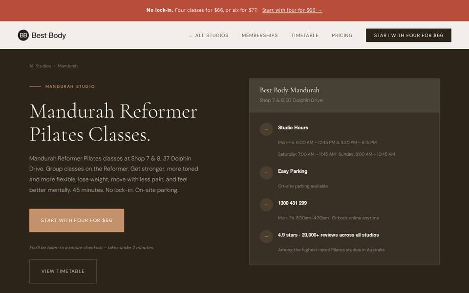 Best Body Pilates website