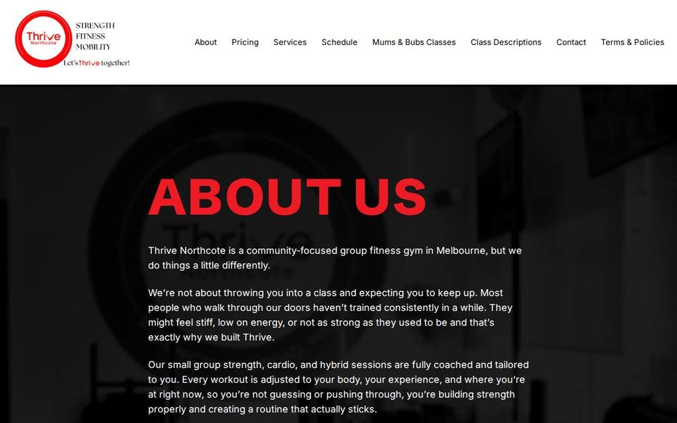 Thrive Northcote website
