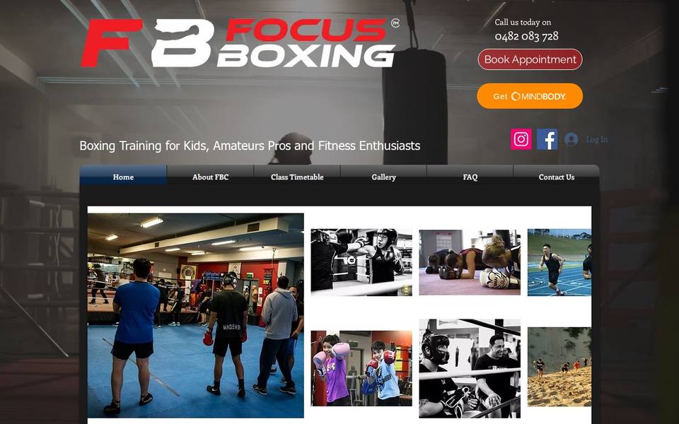 Focus Boxing Club website