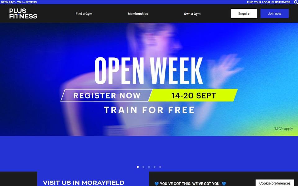 Plus Fitness Morayfield website