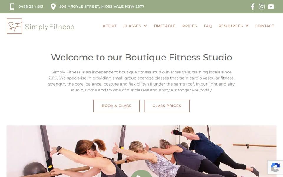 Simply Fitness website