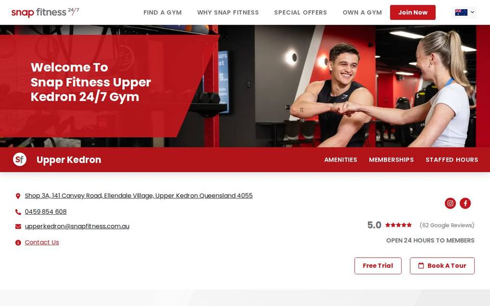 Snap Fitness Upper Kedron website