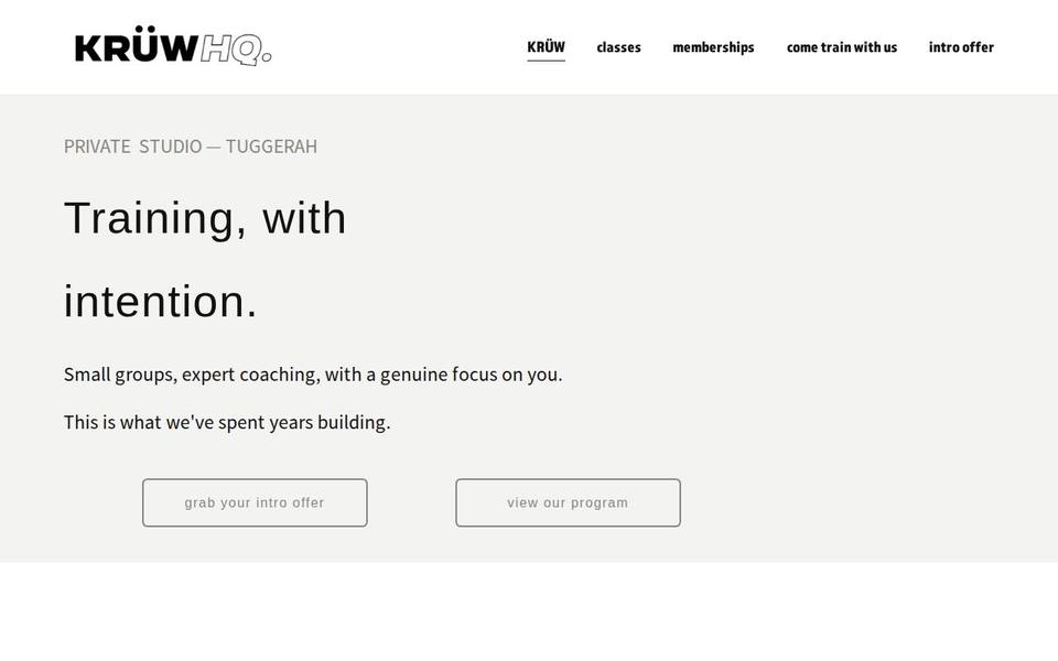 KRÜW GYM website