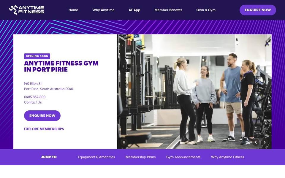 Anytime Fitness Port Pirie website