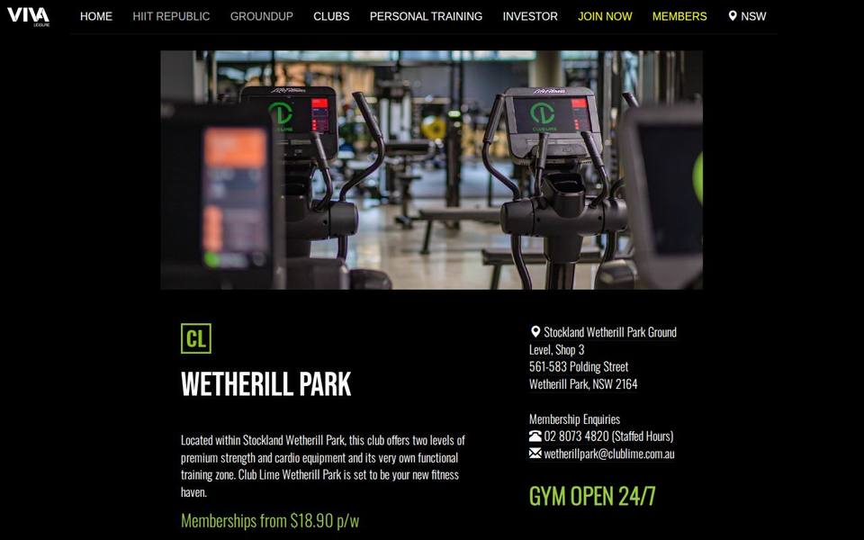 Club Lime Wetherill Park website
