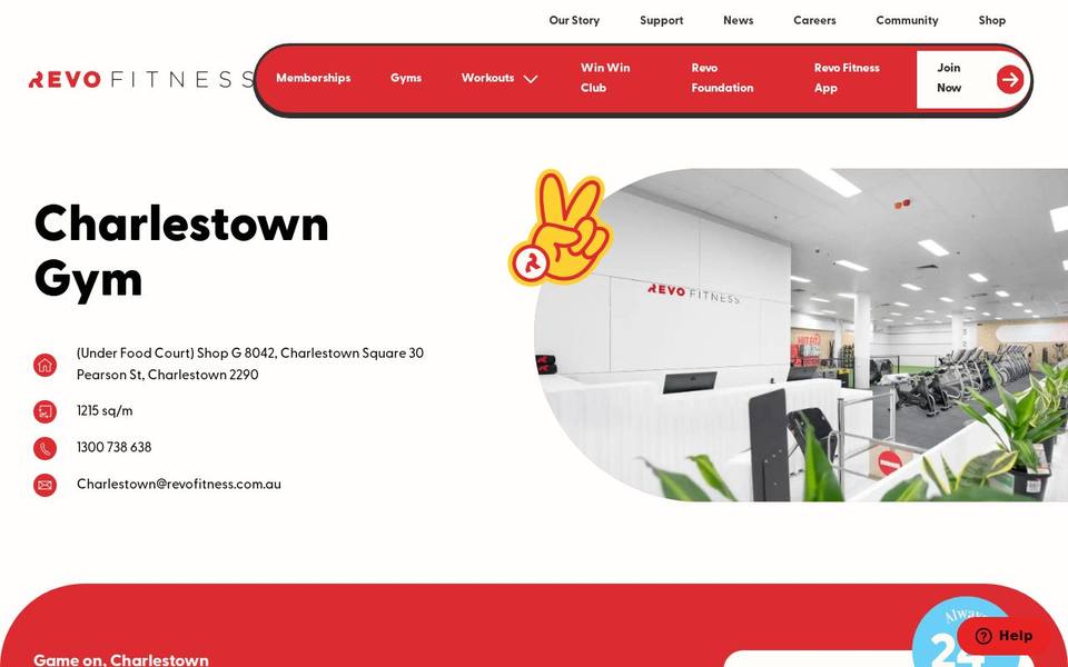 Revo Fitness Charlestown website