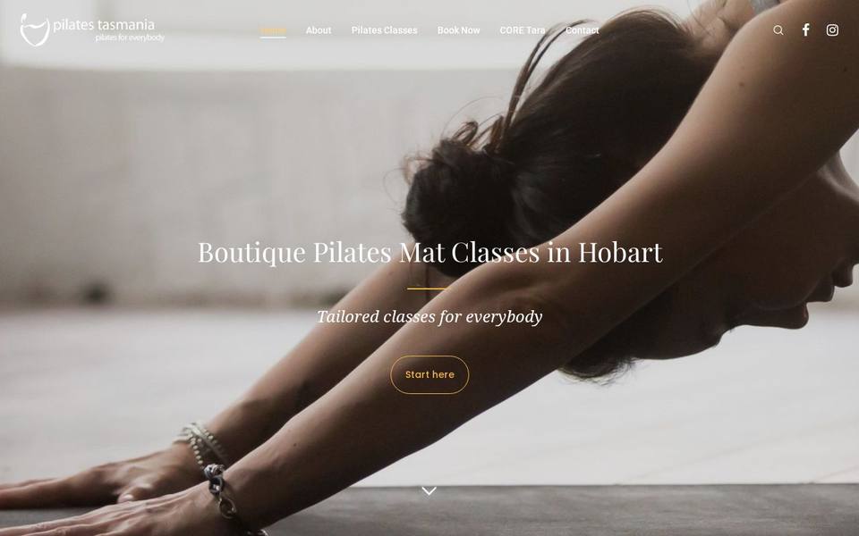 Pilates Tasmania website