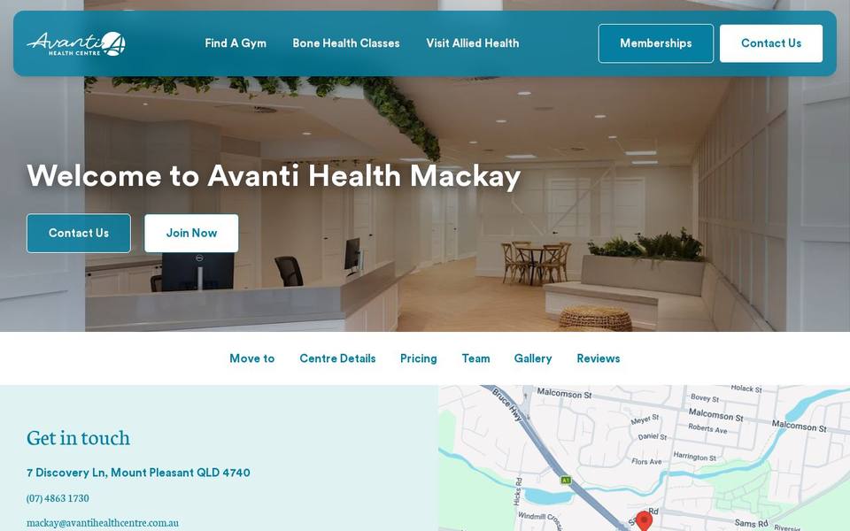 Avanti Health Centre Mackay website