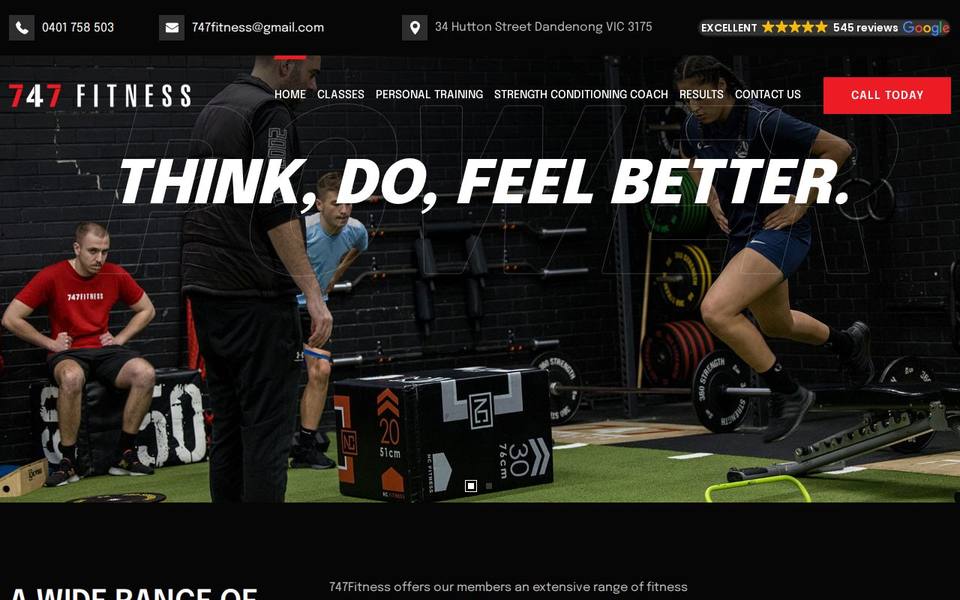 747 Fitness website