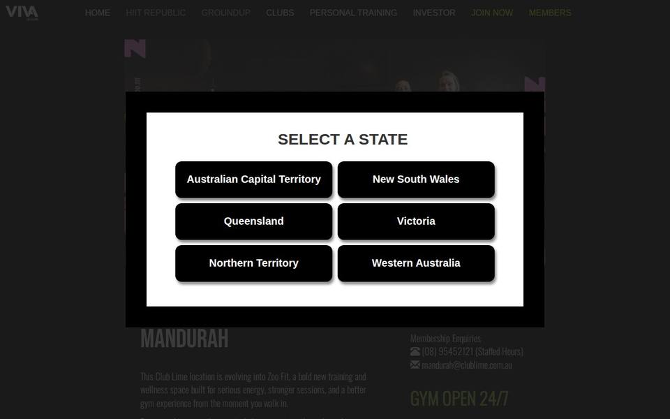 Club Lime Mandurah website