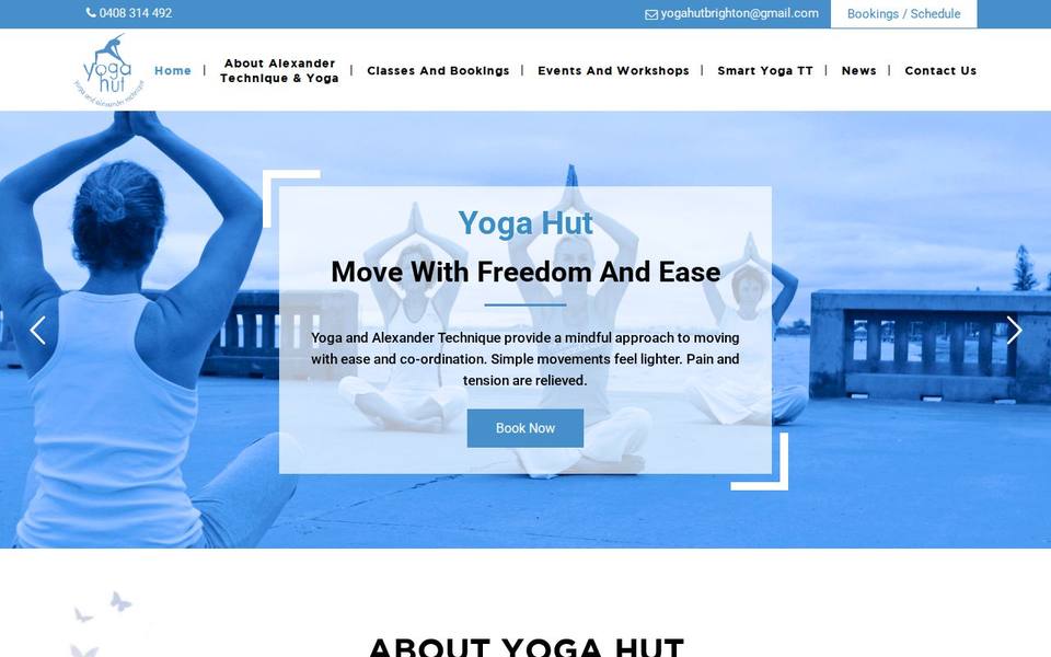 Yoga Hut Brighton website