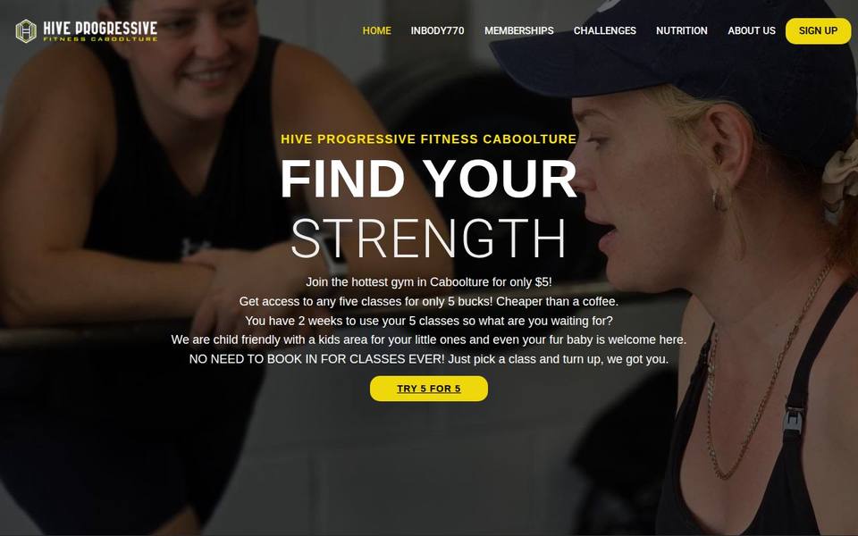 Hive Progressive Fitness website