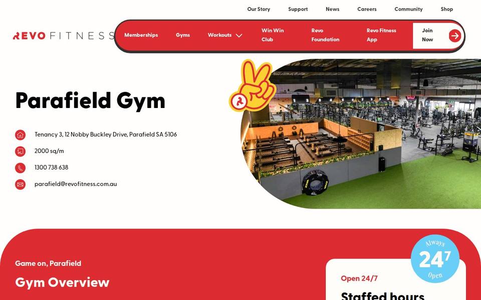 Revo Fitness Parafield website