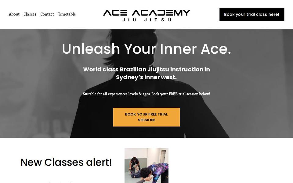Ace Academy Jiujitsu website