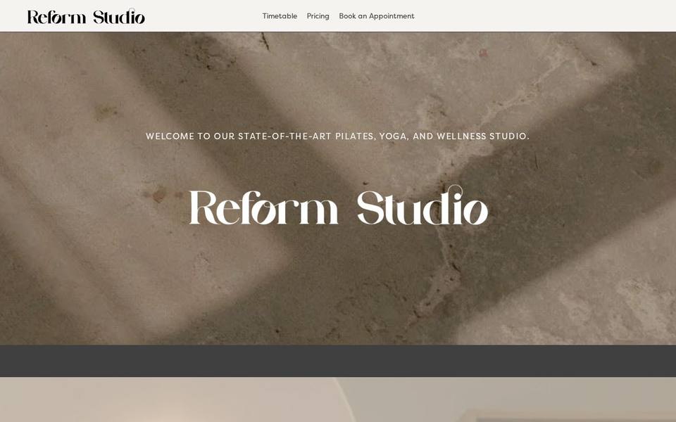 Reform Pilates and Wellness website