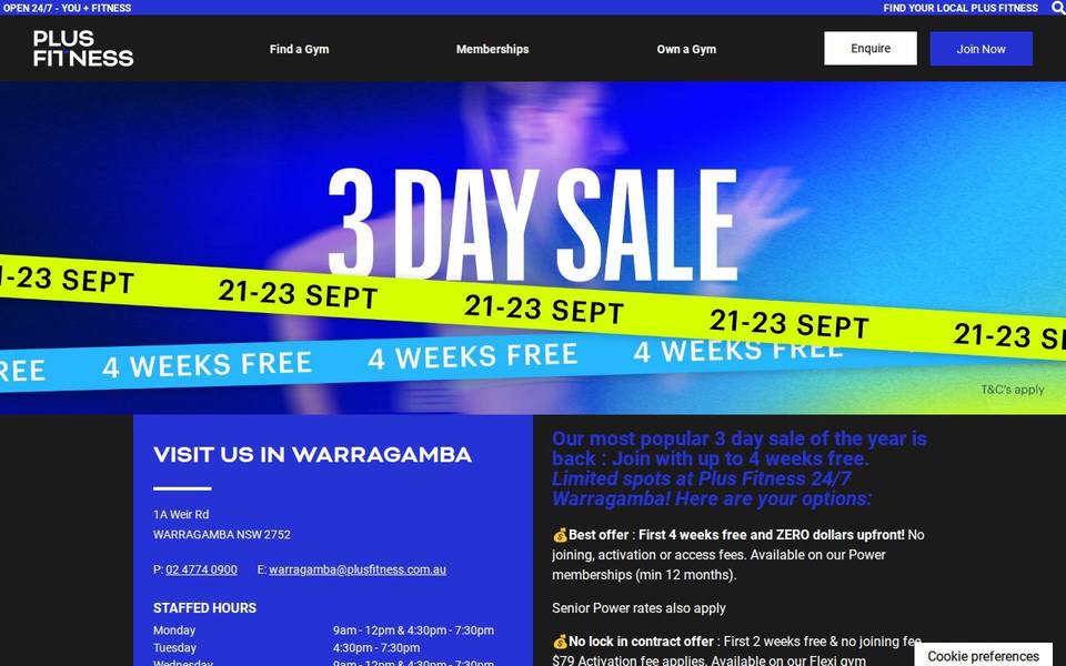 Plus Fitness Warragamba website