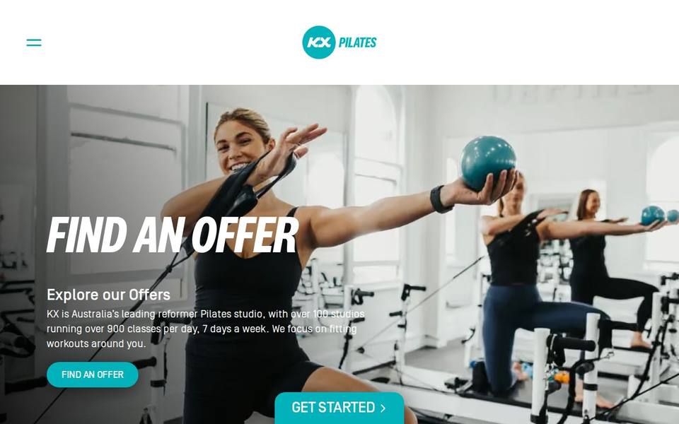KX Pilates Kingston website