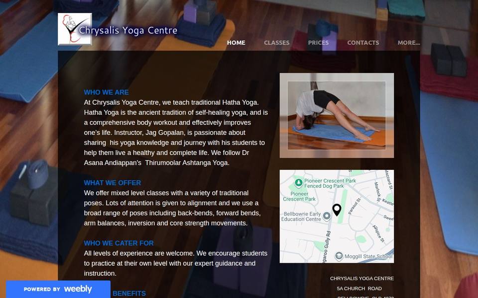 Chrysalis Yoga Centre website