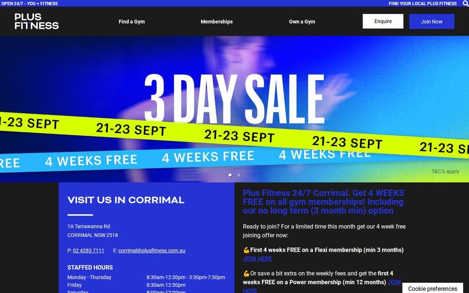 Plus Fitness Corrimal website