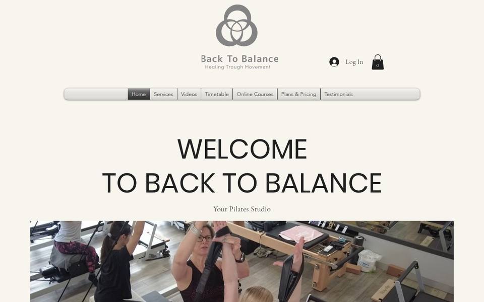 Back To Balance Pilates website