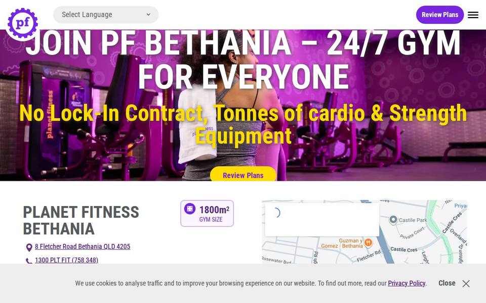Planet Fitness Bethania website