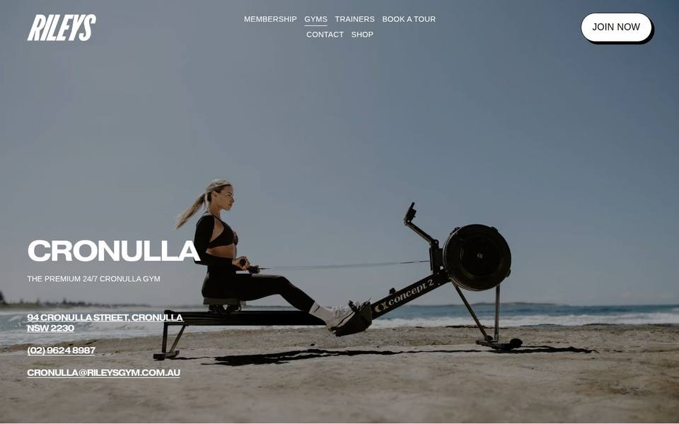 Rileys Gym Cronulla website