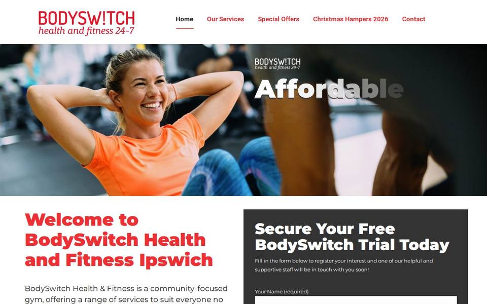 BodySwitch Health and Fitness website