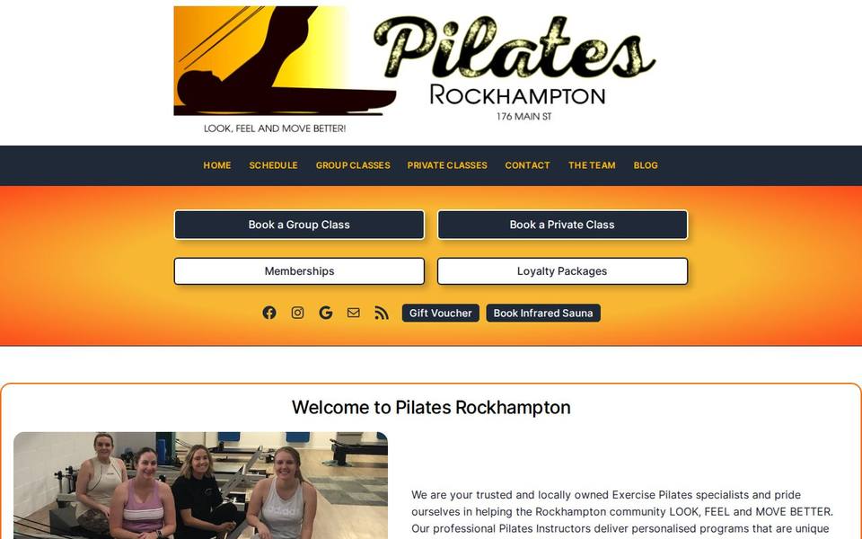 Pilates Rockhampton website